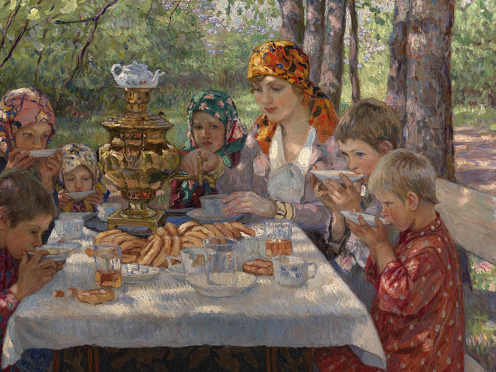 Гости учительницы, Н.П. Богданов-Бельский 1928